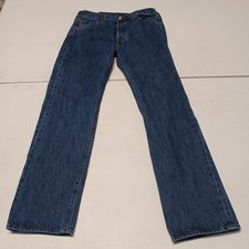 Levi's 501 Jeans Mens 30x30 Blue Denim Button Fly Straight Leg Premium
