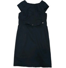 Talbots Petites 8P Black Dress NWT $149 Belted Classic Work Career Minimalist