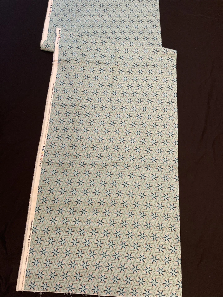 2 Yd Blue Pink Calico on Green Quilt Cotton, Moda, BASIC GREY NOVA Have Hope - Image 4 of 4