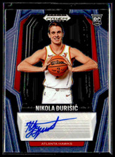 2024-25 Panini Prizm Black RS-DUR Nikola Durisic Atlanta Hawks RC Auto