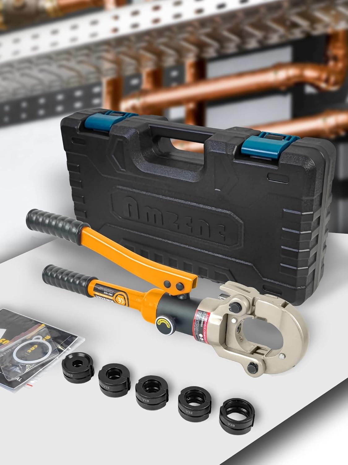 Presszange V-Kontur Set 12-28 mm für Kupfer- und Edelstahlrohre