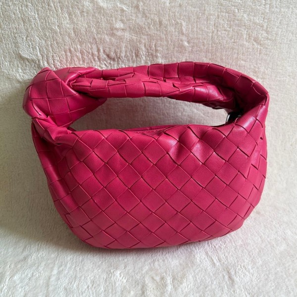 Bottega Veneta Intrecciato Mini Jodie Leather Handbag Pink