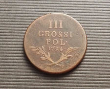 Austrian Partition of Poland 1794 3 Grossi Grossus Franzis II. VG CA666