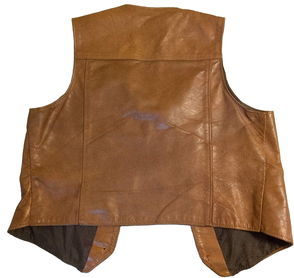 Chaleco Yugo De Colección Rancher Cuero Schott XL EE. UU. Envejecido Corte Vaquero MC Motocicleta