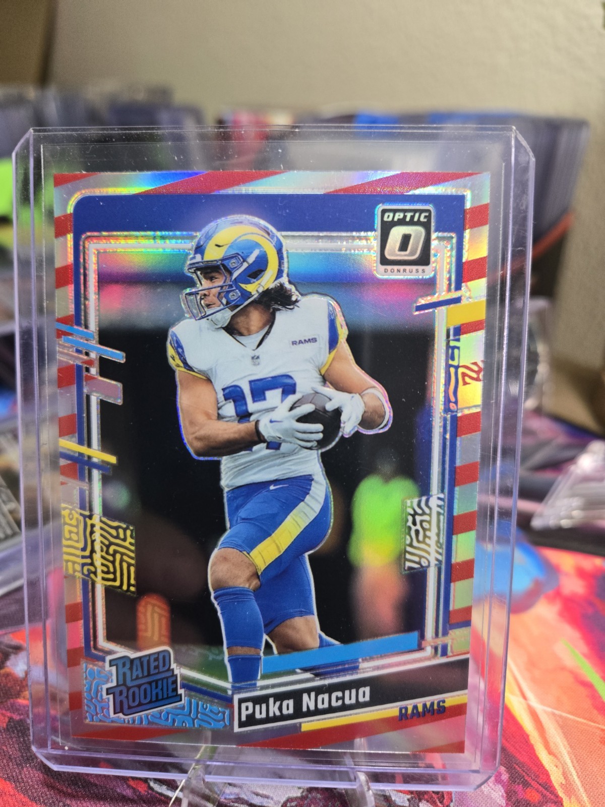 2023 Optic-Rated Rookies💎 Puka Nacua-(SSP)💎 Freedom Prizm-#238 (MT) RARE