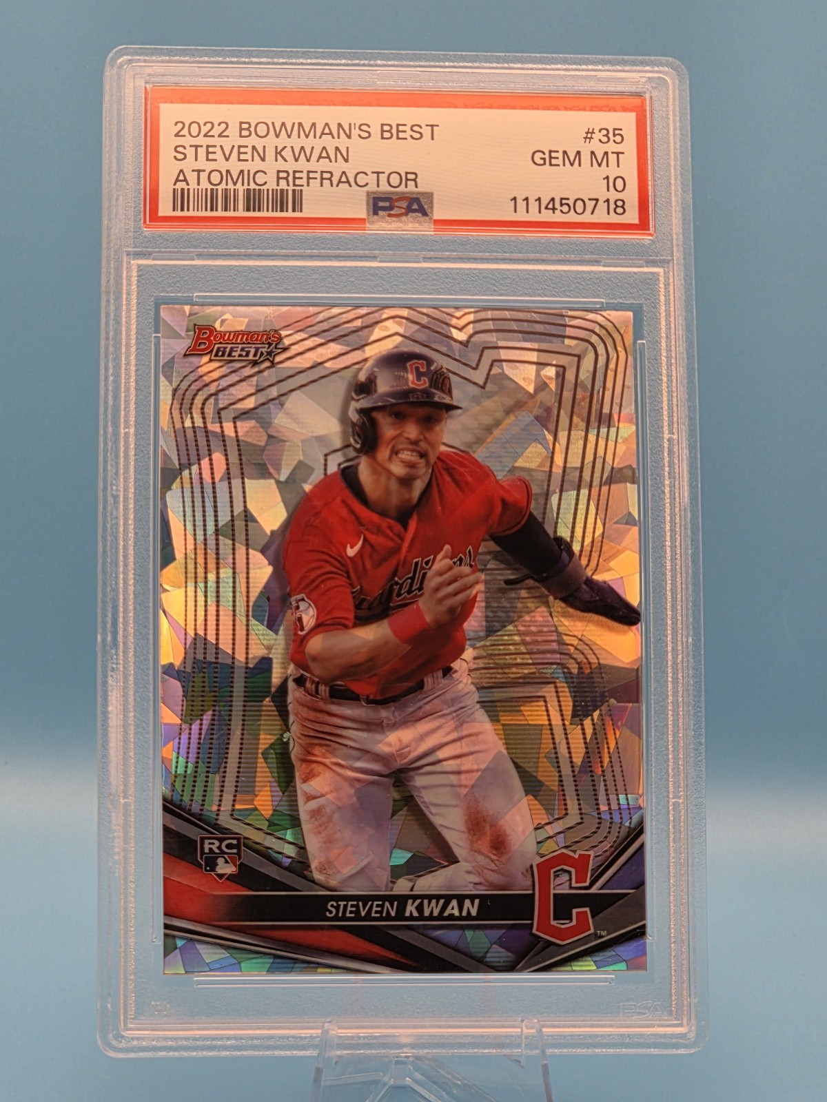 2022 Bowman's Best - Steven Kwan #35 Atomic Refractor (RC)