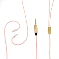 IEM Earphone Cable OCC Copper 2 Pin 0.78mm MMCX 3.5mm Plug 1.25m Replacement