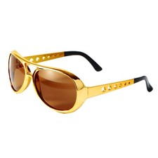 Spooktacular Creations Gold Sunglasses Disco Glasses, 50’s 60’s 70's Glasses for