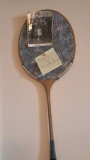 Vintage Upcycled badminton squash racket with Cork notice board repurposed item