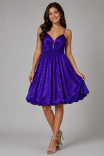 Vintage Purple Homecoming Dress Juniors 13/14 NWT Glitter Bubble Hem Prom