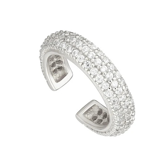 Cross Ear Cuff Clip Earrings 925 Sterling Silver Simulated Zirconia Jewelry