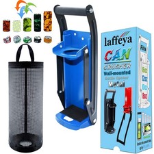 Wall Mounted 16 oz Can Crusher with Bottle Opener Blue