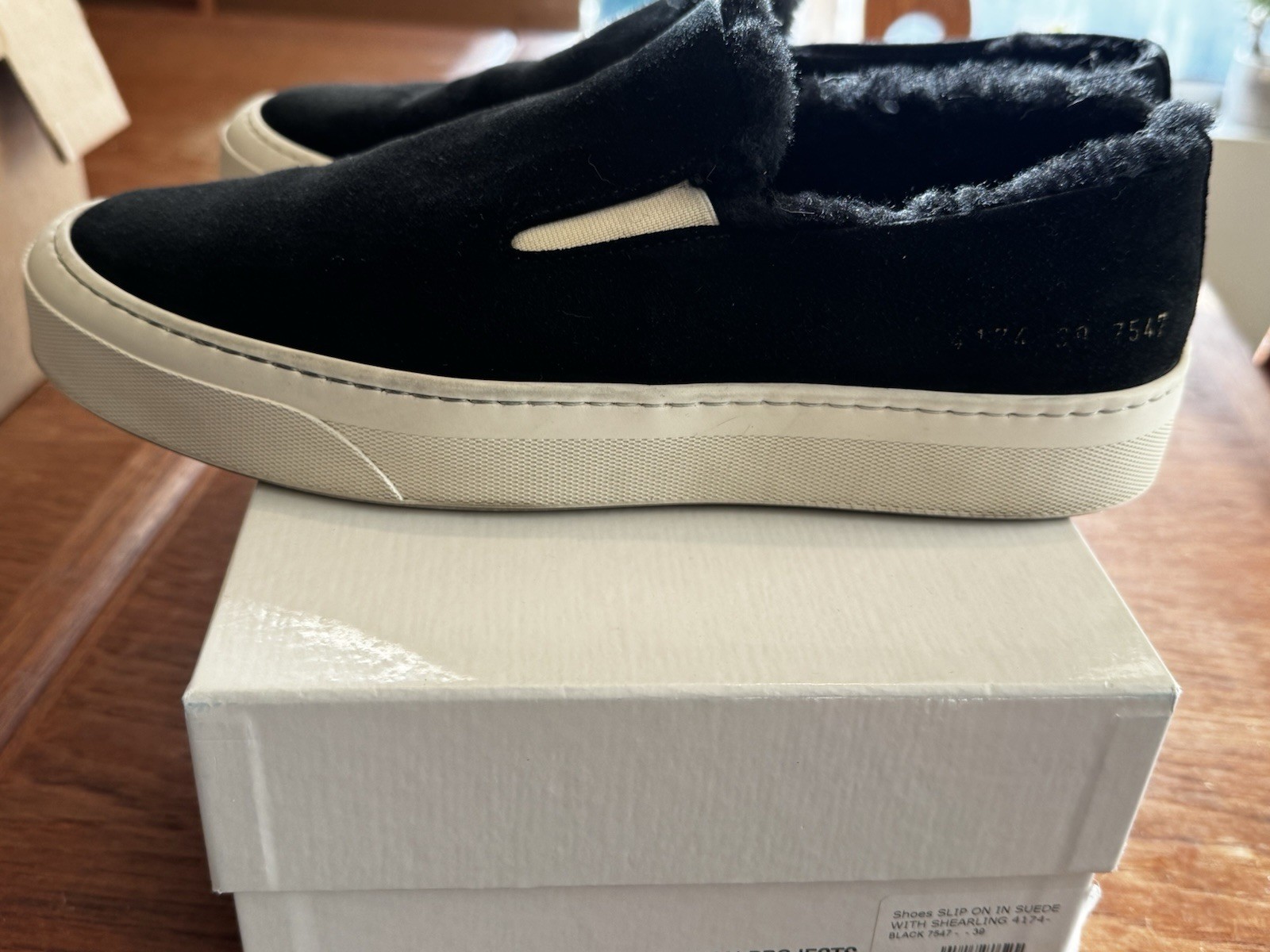 COMMON PROJECTS Women’s Shearling-Lined Suede Sli… - image 6