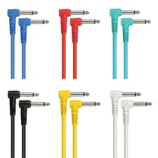 AxcessAbles Right Angle to Right Angle 1/4" TS Guitar Patch Cables 12-Inch, ...