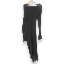 ISSEY MIYAKE 24SS Women's Long Sleeve Asymmetric Drape Dress Size 2 Brown