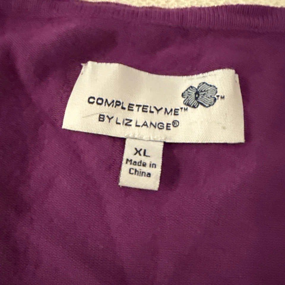 Suéter Mujer Completely me by Liz Lange Púrpura Negro Cárdigan Extra Grande Foto 4 de 4