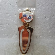 Kiwanis Bookmark CAL-NEV-HA We Serve From Heart American Flag Gold Lapel Style