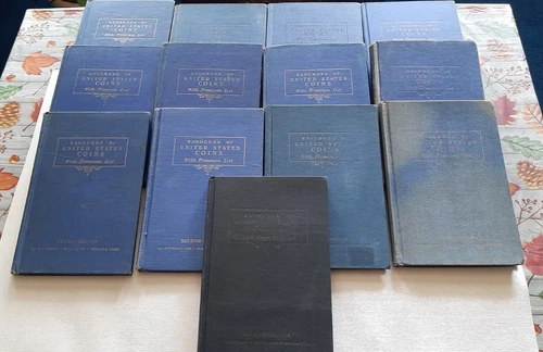 Rare Lot of (13) Blue Book of U.S. Coins by Yeoman, Including First Edition