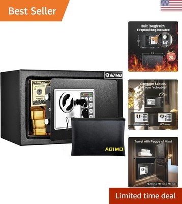 Compact 0.5 Cubic Feet Safe Box - Fireproof & Waterproof for Jewelry & Documents