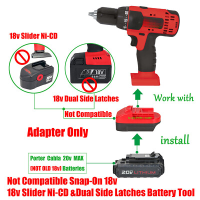 1 Adapter for Porter Cable 20v MAX Battery To Power for Snap-On 18V New Tools