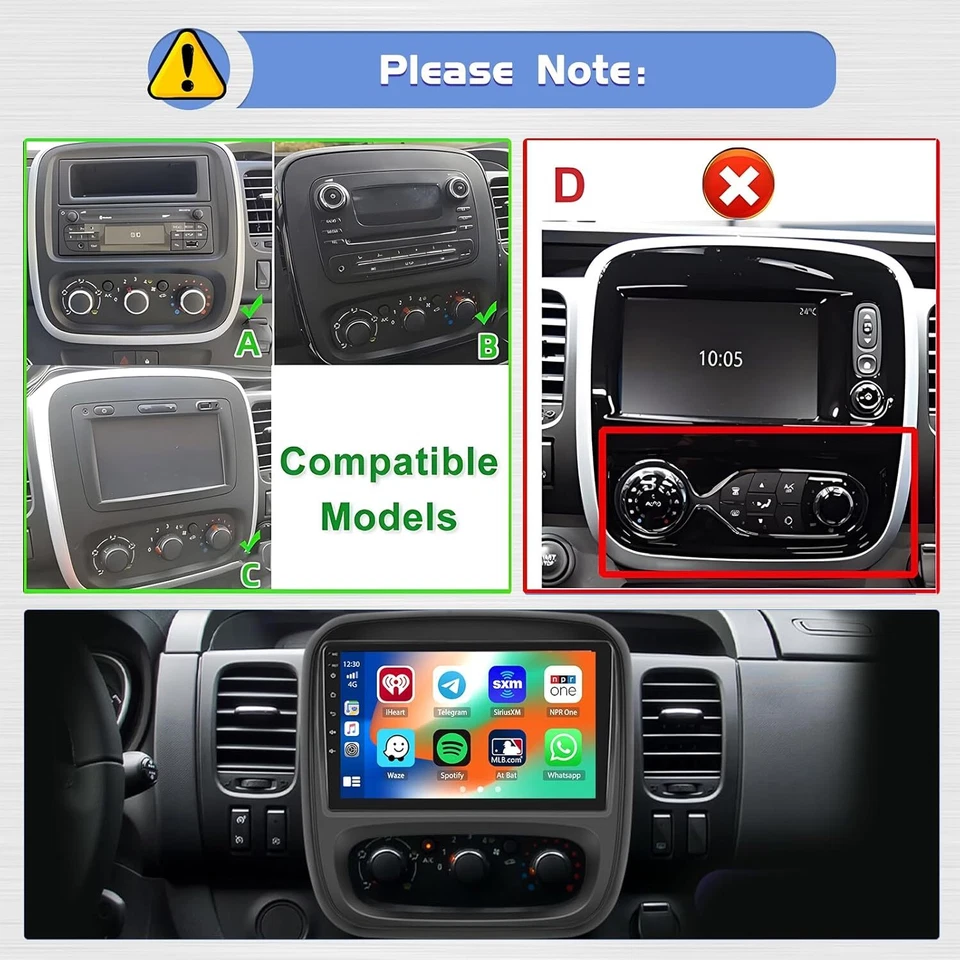 4+64GB 8Core CarPlay Android13 Autoradio Für Opel Vivaro B GPS Navi WIFI EQ - Bild 2 von 4