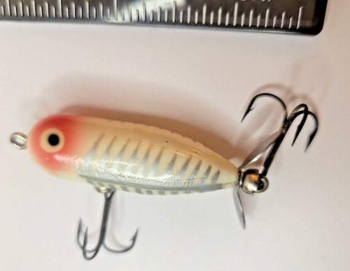 Vintage Heddon Tiny Torpedo Topwater Fishing Lure Early White Shore - Picture 4 of 6