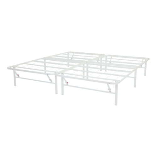 Cal King 14" High Profile Foldable Steel Platform Bed Frame with Storage Space