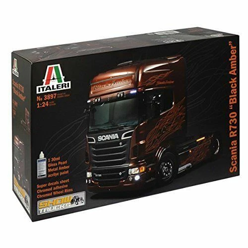 Voitures, camions et fourgons miniatures noirs Italeri 1:24