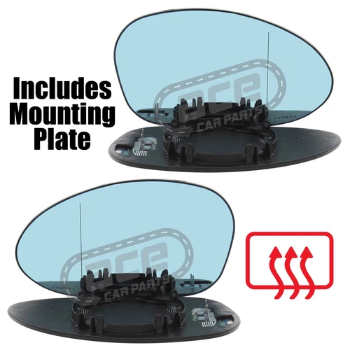 BMW 1 Series E81 & E87 2004-2009 Wing Mirror Glass Blue Heated Aspherical 1 Pair