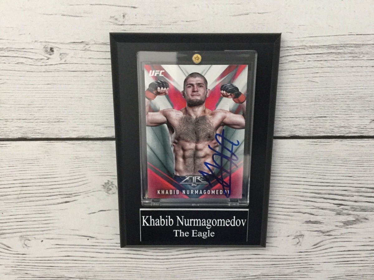 Khabib Nurmagomedov Signed Card Plaque BECKETT BAS COA IP The