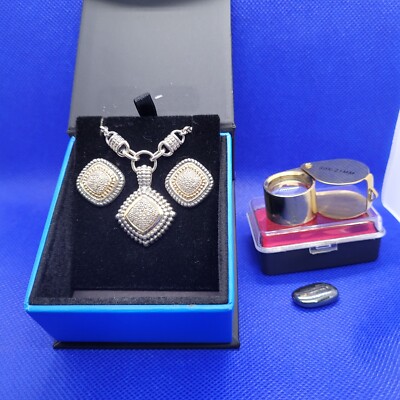 Gebrauchte ''Set'' Silber .925,14k Gelbgold,kleine natürliche Diamanten..[$ REDUZIERT]