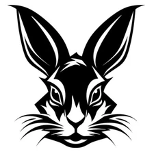 Rabbit Rendering Black Vinyl Decal Car Truck Window Laptop Tablet Tumbler