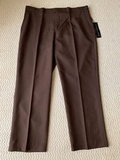 NWT Men's Victorio Cuture Brown Flat Front Dress Pants Slacks BIG SIZES 44-50