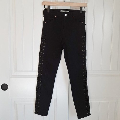 Topshop Moto Jamie Black Side Lace Up 