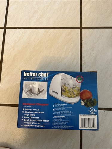 Better Chef Compact Chopper,Easy to Clean,Pulse Switch,Safety Lock Lid White - Picture 3 of 5