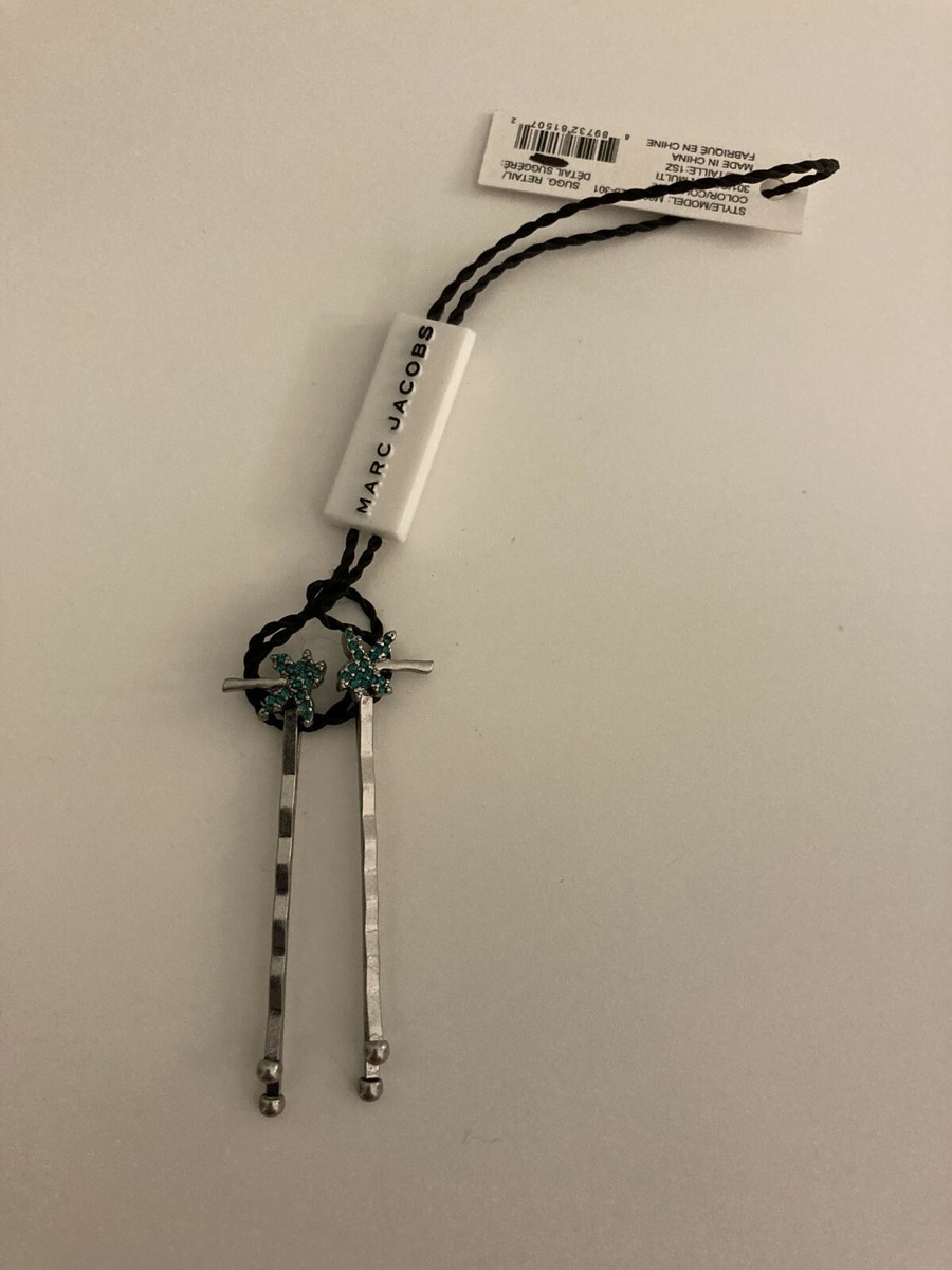 Marc Jacobs Green Crystal Palm Tree Bobby Pins, NWT NWT Marc By Marc Jacobs Swarovski Crystal Accented Palm Tree  main image 4