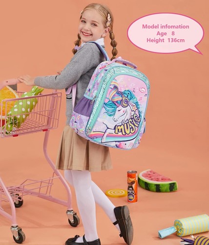 16″ Girls Unicorn Backpack Sequin School Book Bag for Preschool Lightweight US - Picture 3 of 6