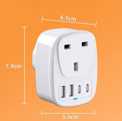 Adaptateur de Voyage Royaume-Uni avec USB et USB C 15W Akashi Blanc - Équipements électriques - Achat & prix