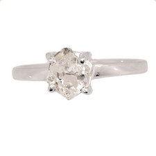 Natural Herkimer Diamond - USA 925 Sterling Silver Ring Jewelry s.8 CR73269
