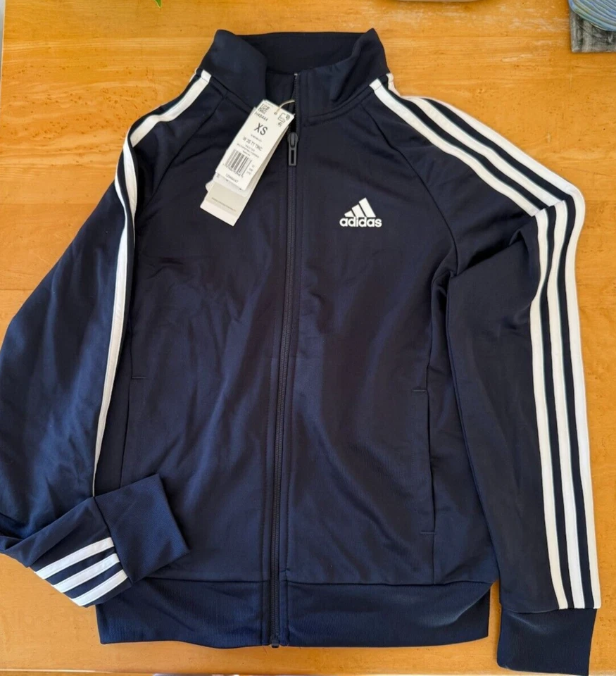 Adidas Mujer Clásica 3 Rayas Chaqueta de Pista Cremallera Superstar XS NUEVA CON ETIQUETAS Azul Foto 3 de 4
