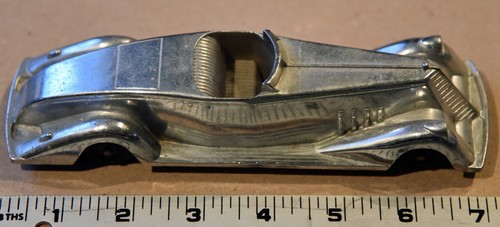 RARE Vintage Metal Masters Co Chrome Diecast Cadillac Roadster