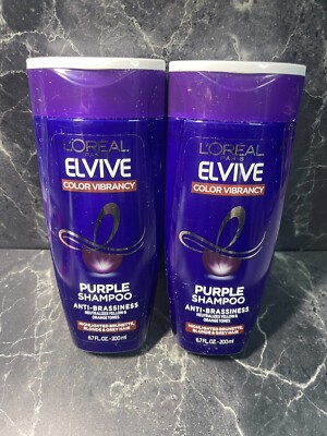 L'Oreal Paris Elvive Color Vibrancy Purple Shampoo Anti Brassiness 6.7oz, 2-Pack