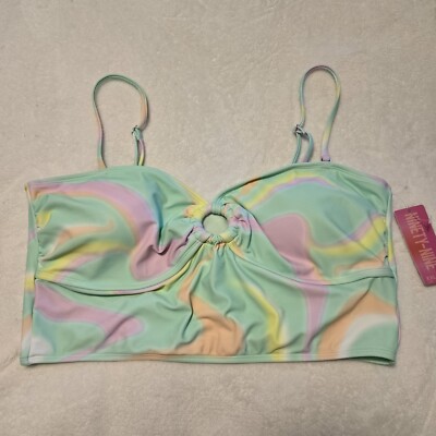 Ninety-Nine Juniors New Aurora Borealis Ring Crop Tankini Swim Top Size XXL 19
