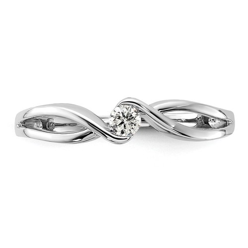 14kt White Gold Polished Diamond Engagement Ring for Women Size 7 - 第 5/6 張圖片
