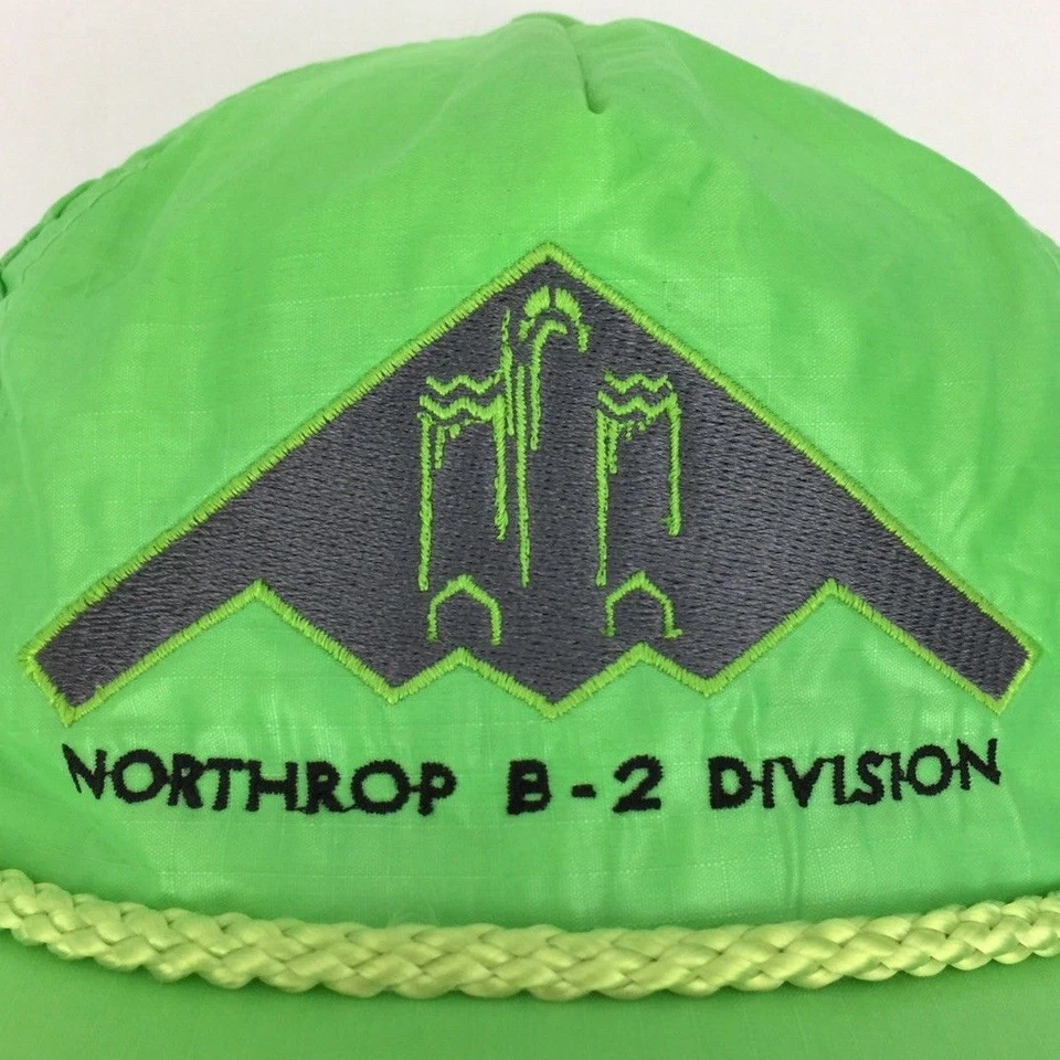 Vintage Stealth Bomber Cap Northrop B-2 Division Hat Logo Supreme Trucker Neon - Image 2 of 4