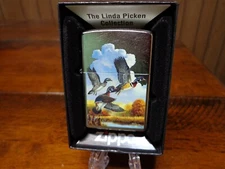 LINDA PICKEN WOOD DUCKS IN FLIGHT ZIPPO LIGHTER MINT IN BOX