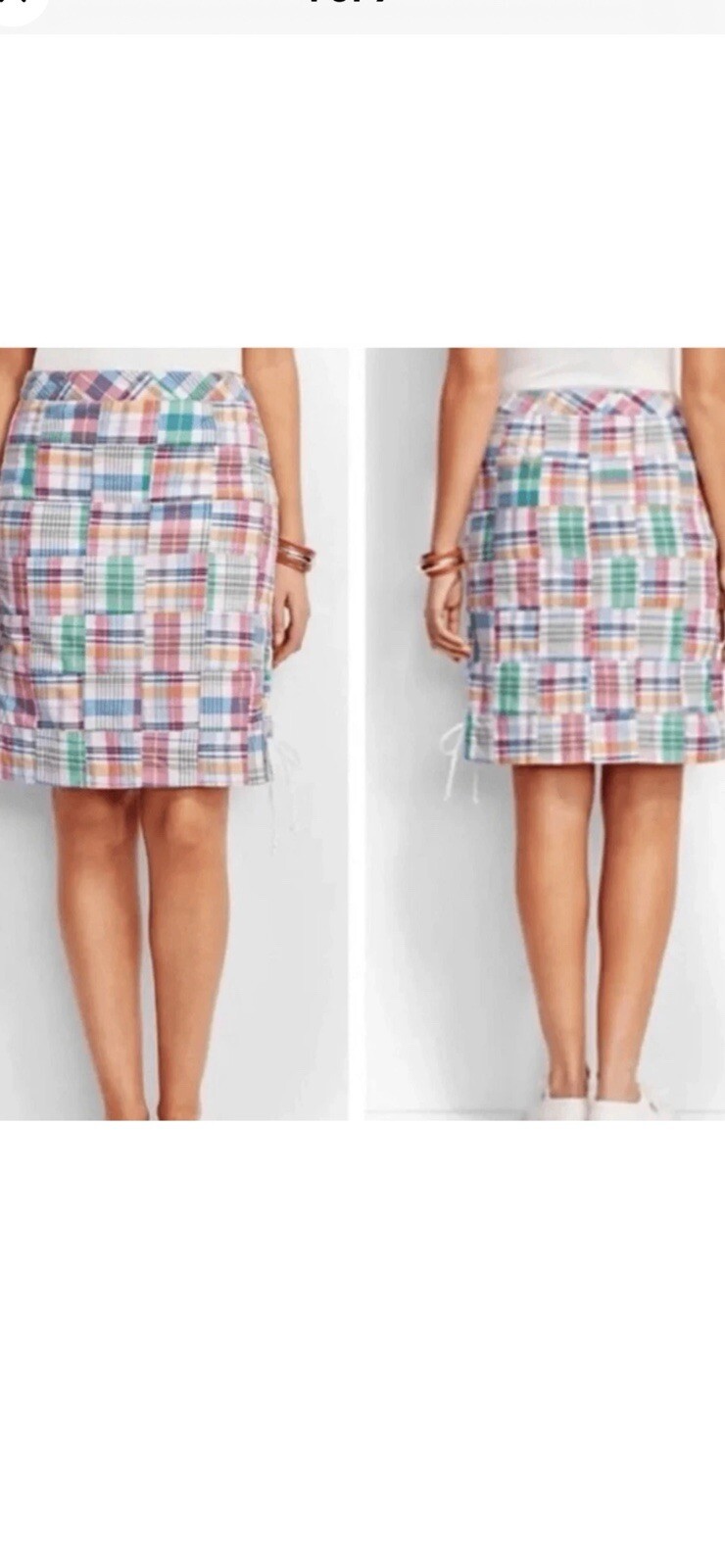 Talbots Petites Madras Plaid Patchwork Skirt Size… - image 10