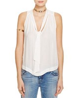Free People Tie Neck Tunic Tank Top Sleeveless Ivory Large W5 on sale Free People Tie Neck Tunic Tank Top Sleeveless Ivory Large W5 on sale