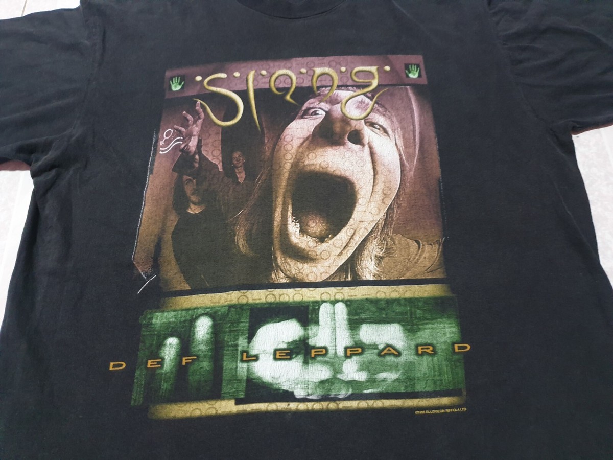 VINTAGE 90s 1996 DEF LEPPARD SLANG WORLD TOUR CONCERT T SHIRT 
