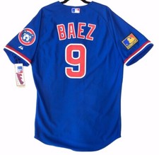Authentic! Majestic 44 LARGE, CHICAGO CUBS TBTC, JAVIER BAEZ, ON FIELD JERSEY